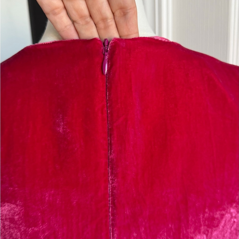 Lovers + Friends Kimora Velvet Mini Dress Long Sleeve Magenta Pink Size XS - Picture 8 of 13